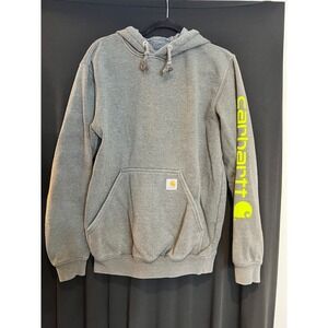 Men's Dark Gray Carhart Hooded Sweatshirt Size S